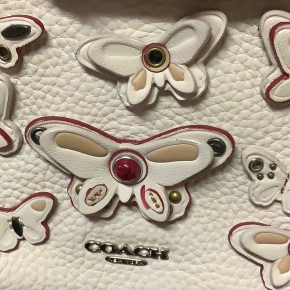 Coach Blake butterfly applique satchel in Chalk - Picture 6 of 13